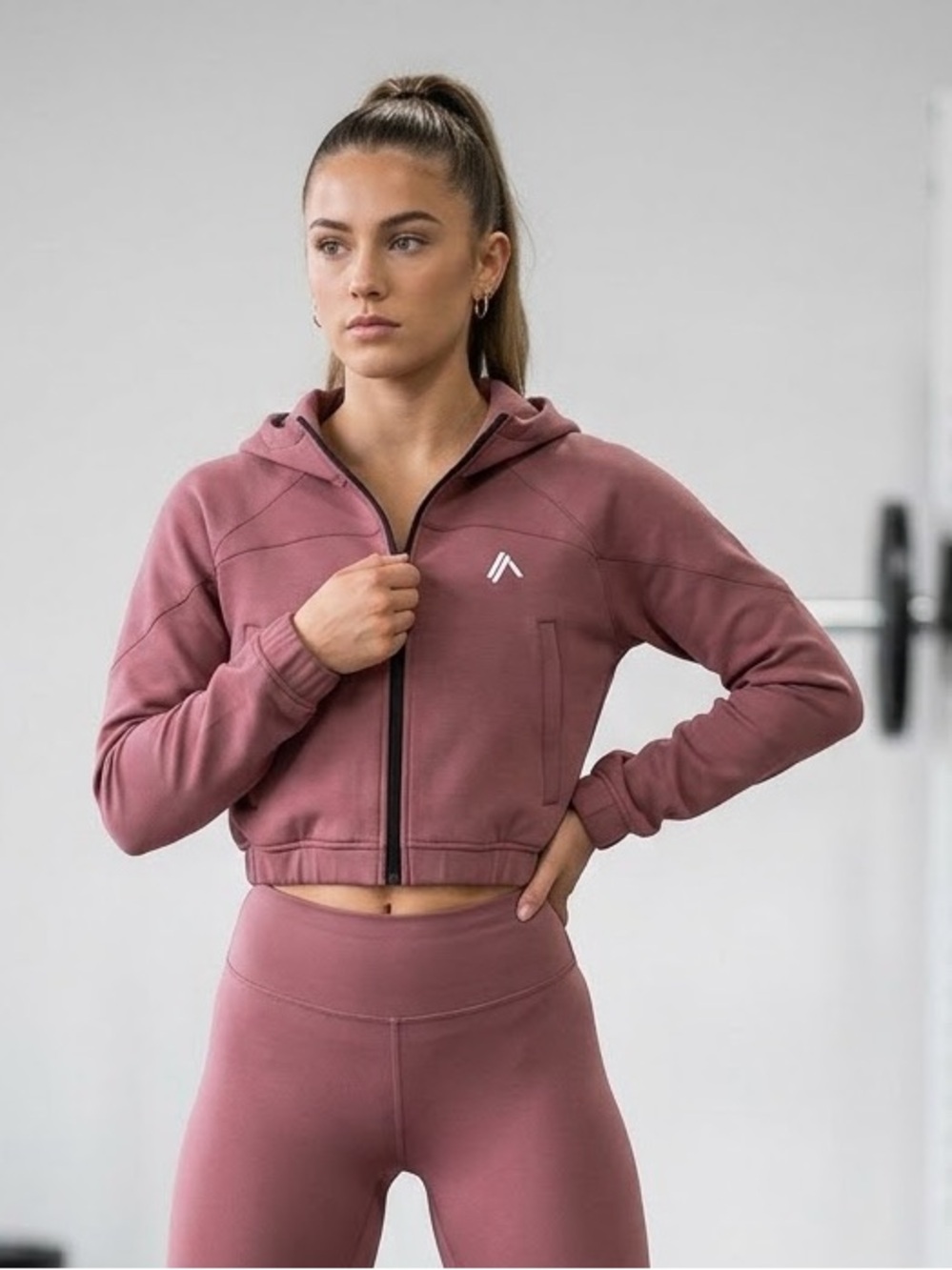Alphalete  Zip Up Cropped Hoodie NWOT